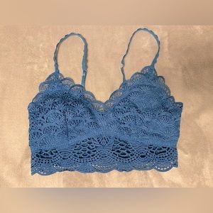 Blue lace bralette